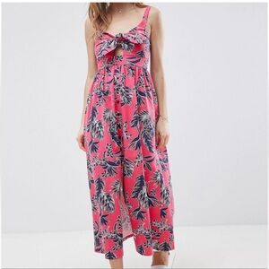 ASOS DESIGN - Tie Front Skater Maxi Dress